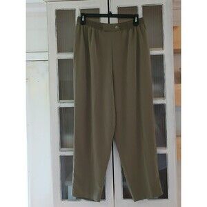 Maggie Sweet Women's Green Dress Pants Trouser Slacks Pullover Elastic Waist 32"
